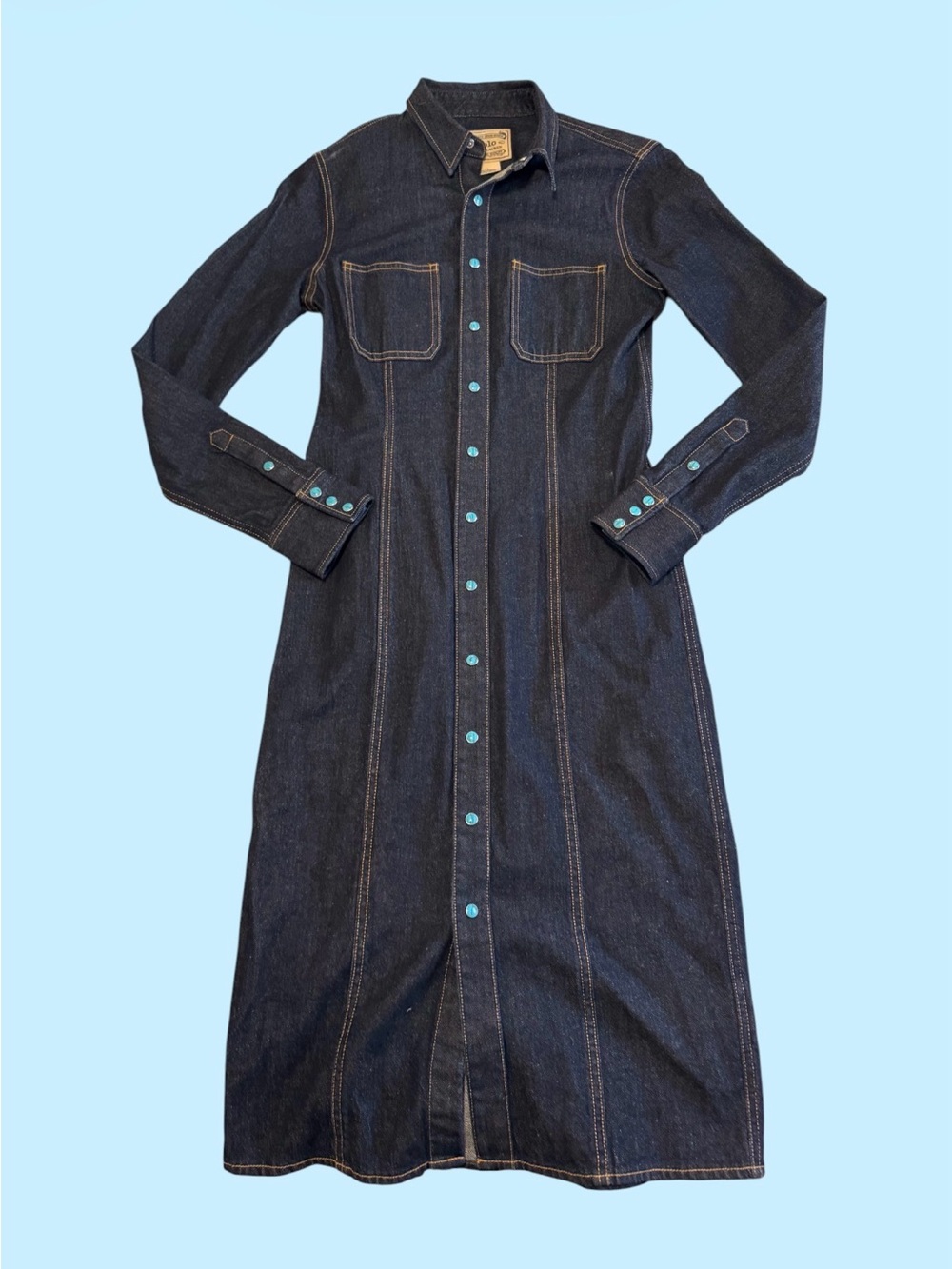 Ralph Lauren denim Shirt Dress - Dark Indigo with Turquoise Buttons